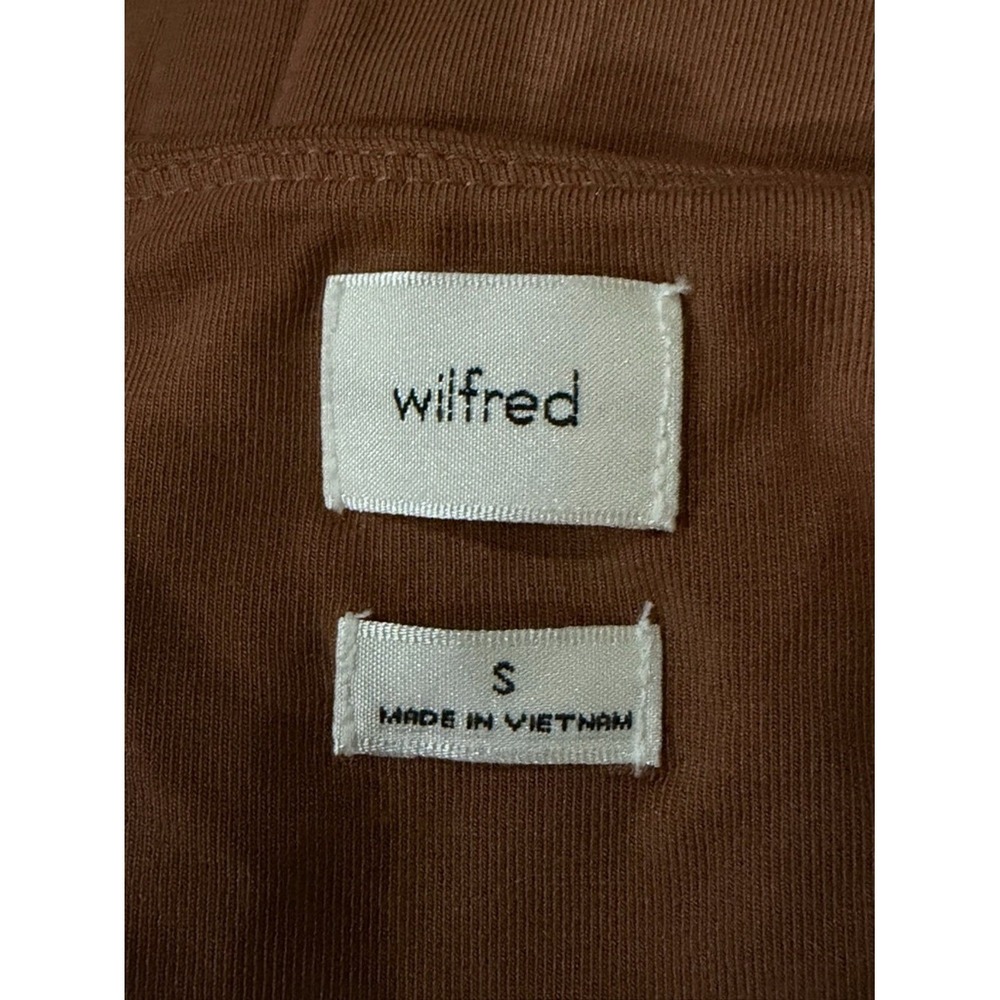 Wilfred Lydia Brown Ruched Mini Dress Bodycon‎ Small Coquette Minimalist - Picture 9 of 11